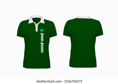 T-shirt Polo Arabia flag template for design on white background. Vector illustration eps 10.