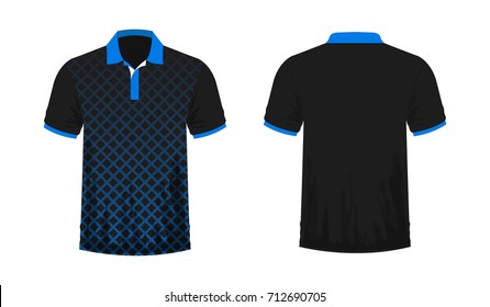 T-shirt Polo blue and black template for design on white background. Vector illustration eps 10.