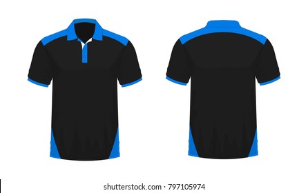 T-shirt Polo blue and black template for design on white background. Vector illustration eps 10