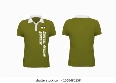 T-shirt Polo Central African Republic template for design on white background. Vector illustration eps 10.