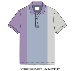 T-shirt Polo cool color template for design. Trendy polo shirt. 