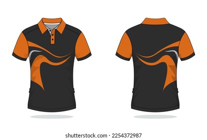 Tshirt polo design, orange template