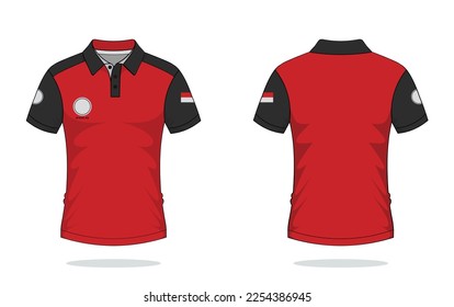 Tshirt polo design red template