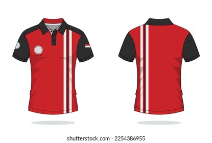 Tshirt polo design red template