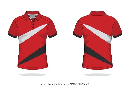 Tshirt polo design red template