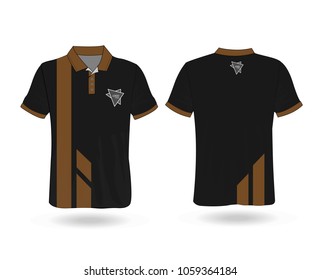 T-shirt Polo design sport with Brown stripe and logo Template for design on white background. Vector illustration eps 10.