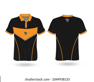 T-shirt Polo design sport with Orange stripe and logo Template for design on white background. Vector illustration eps 10.
