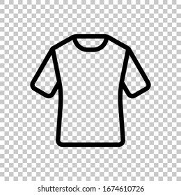 T-shirt or polo dress, outline design. Black symbol on transparent background