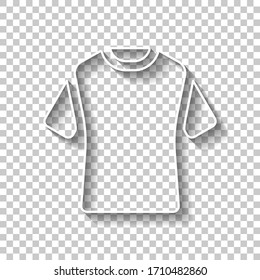 T-shirt or polo dress. White outline sign with shadow on transparent background