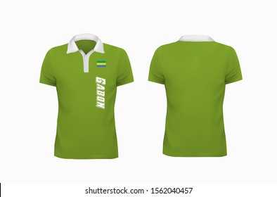 T-shirt Polo Gabon template for design on white background. Polo Shirt Design Vector illustration eps 10.
