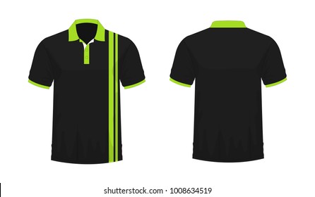 T-shirt Polo green and black template for design on white background. Vector illustration eps 10.