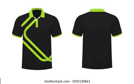 T-shirt Polo green and black template for design on white background. Vector illustration eps 10.