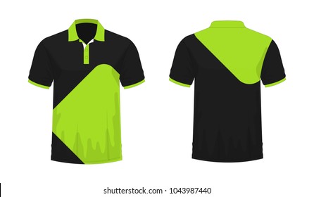 lime green and black polo shirt