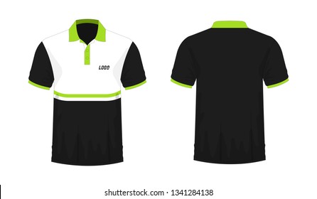 T-shirt Polo green and black template for design on white background. Vector illustration eps 10.