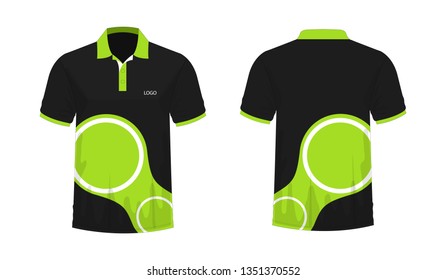 T-shirt Polo green and black template for design on white background. Vector illustration eps 10.