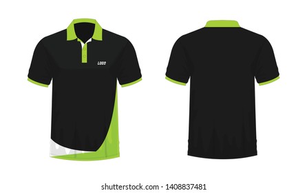 T-shirt Polo green and black template for design on white background. Vector illustration eps 10.