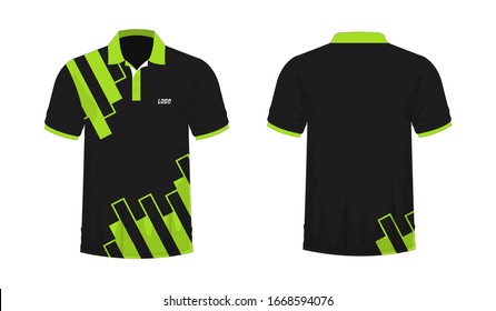 black and neon green polo shirt