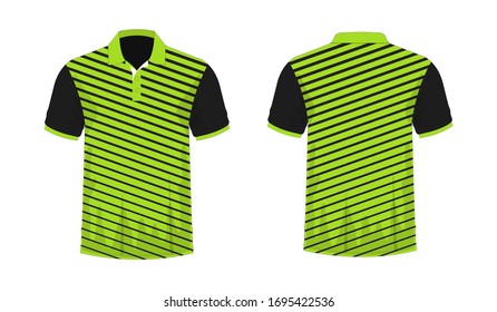 T-shirt Polo green and black template for design on white background. Vector illustration eps 10.