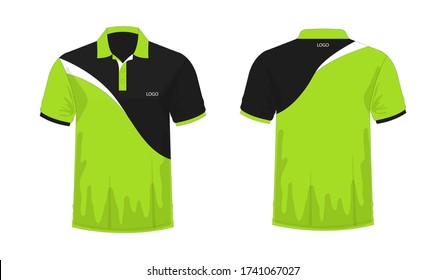 black and neon green polo shirt