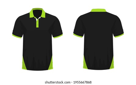 T-shirt Polo green and black template for design on white background. Vector illustration eps 10.