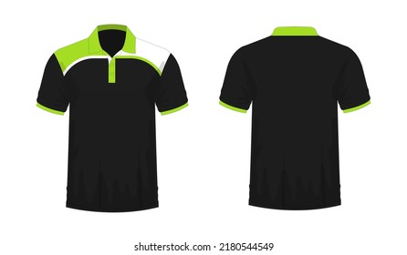 T-shirt Polo green and black template for design on white background. Vector illustration eps 10.