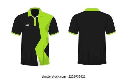 T-shirt Polo green and black template for design on white background. Vector illustration eps 10.