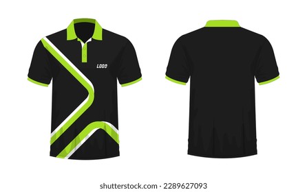 T-shirt Polo green and black template for design on white background. Vector illustration eps 10.