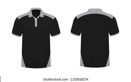 T-shirt Polo grey and black template for design on white background. Vector illustration eps 10.