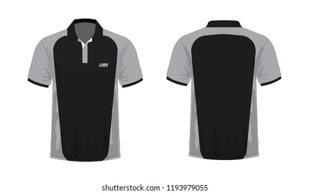 T-shirt Polo grey and black template for design on white background. Vector illustration eps 10.