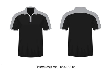 T-shirt Polo grey and black template for design on white background. Vector illustration eps 10.