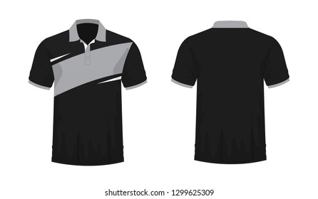 T-shirt Polo grey and black template for design on white background. Vector illustration eps 10.