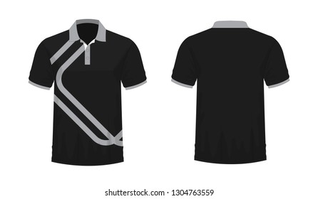 Tshirt Polo Grey Black Template Design Stock Vector (Royalty Free ...