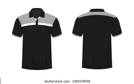 T-shirt Polo grey and black template for design on white background. Vector illustration eps 10.