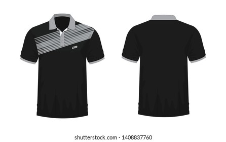 T-shirt Polo grey and black template for design on white background. Vector illustration eps 10.