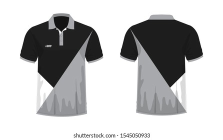T-shirt Polo grey and black template for design on white background. Vector illustration eps 10.