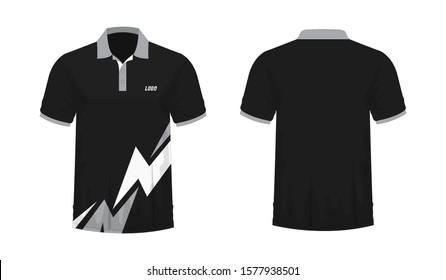 T-shirt Polo grey and black template for design on white background. Vector illustration eps 10.