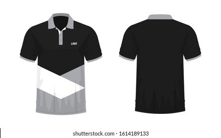 T-shirt Polo grey and black template for design on white background. Vector illustration eps 10.