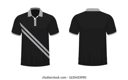 T-shirt Polo grey and black template for design on white background. Vector illustration eps 10.