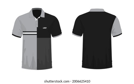 Tshirt Polo Grey Black Template Design Stock Vector (Royalty Free ...