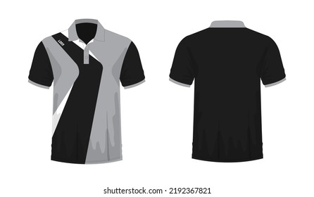 T-shirt Polo grey and black template for design on white background. Vector illustration eps 10.