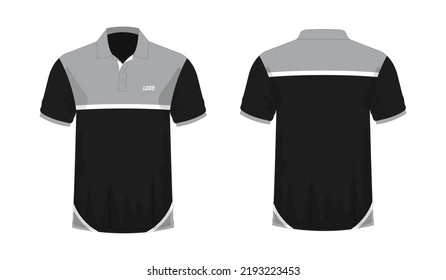 T-shirt Polo grey and black template for design on white background. Vector illustration eps 10.