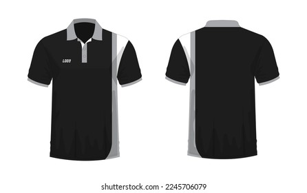 T-shirt Polo grey and black template for design on white background. Vector illustration eps 10.