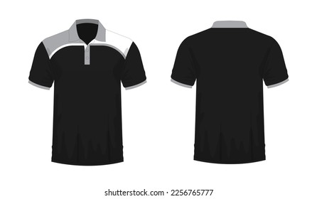 T-shirt Polo grey and black template for design on white background. Vector illustration eps 10.