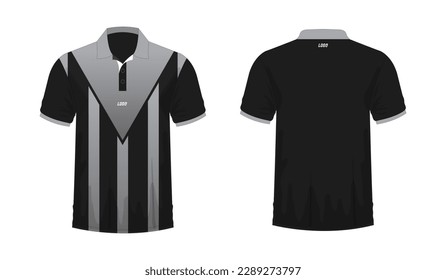 T-shirt Polo grey and black template for design on white background. Vector illustration eps 10.