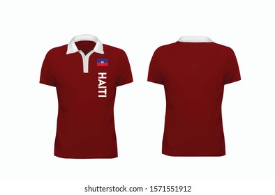 T-shirt Polo Haiti flag template for design on white background. Vector illustration eps 10.