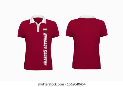 T-shirt Polo Hungary Country template for design on white background. Polo Shirt Design Vector illustration eps 10.
