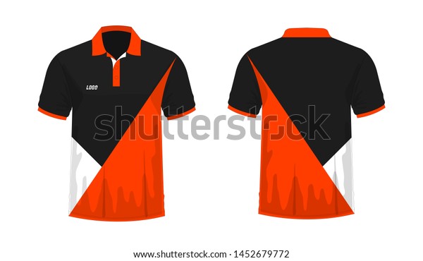 Tshirt Polo Orange Black Template Design Stock Vector (Royalty Free ...