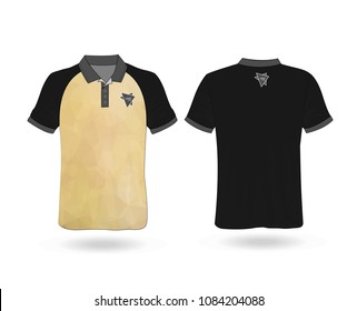 T-shirt Polo with polygonal stripe on front Template for design on white background. Vector illustration eps 10.