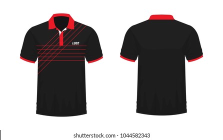 T-shirt Polo red and black template for design on white background. Vector illustration eps 10.