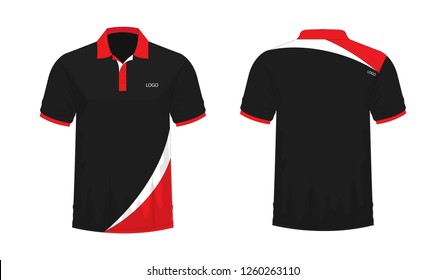 Tshirt Polo Red Black Template Design Stock Vector (Royalty Free ...